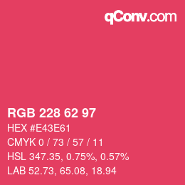 Color code: RGB 228 62 97 | qconv.com