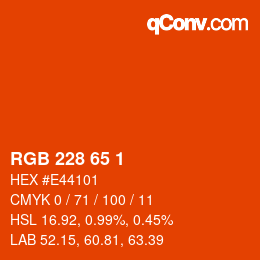 カラーコード: RGB 228 65 1 | qconv.com