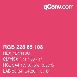Farbcode: RGB 228 65 108 | qconv.com