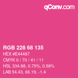 Color code: RGB 228 68 135 | qconv.com