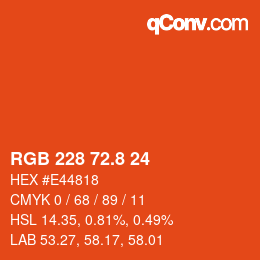 カラーコード: RGB 228 72.8 24 | qconv.com
