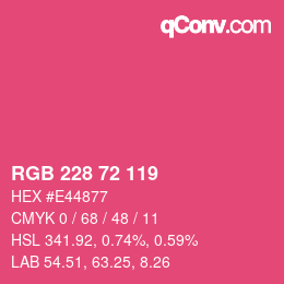 Color code: RGB 228 72 119 | qconv.com