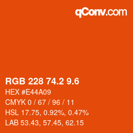 カラーコード: RGB 228 74.2 9.6 | qconv.com