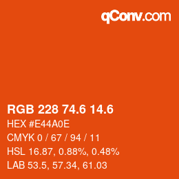 カラーコード: RGB 228 74.6 14.6 | qconv.com