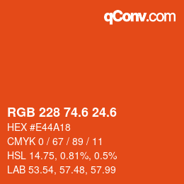 カラーコード: RGB 228 74.6 24.6 | qconv.com