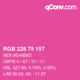 カラーコード: RGB 228 75 157 | qconv.com
