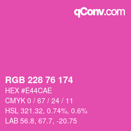 Color code: RGB 228 76 174 | qconv.com