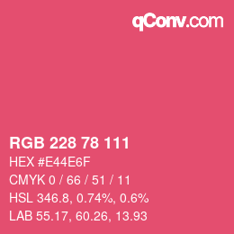 Código de color: RGB 228 78 111 | qconv.com