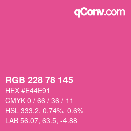颜色代码: RGB 228 78 145 | qconv.com