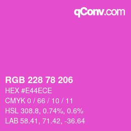 颜色代码: RGB 228 78 206 | qconv.com