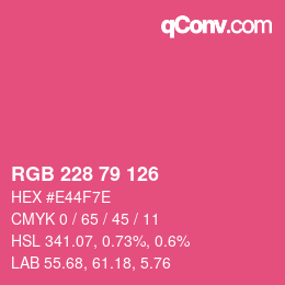 Farbcode: RGB 228 79 126 | qconv.com