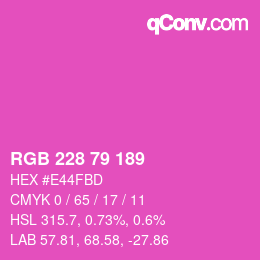 カラーコード: RGB 228 79 189 | qconv.com