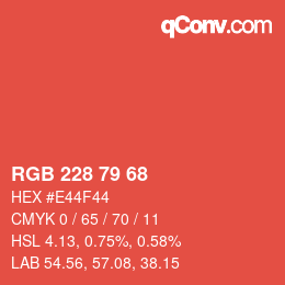 Farbcode: RGB 228 79 68 | qconv.com