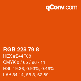 カラーコード: RGB 228 79 8 | qconv.com