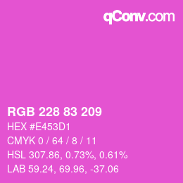 Color code: RGB 228 83 209 | qconv.com