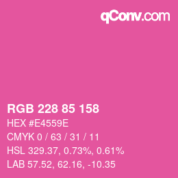 Color code: RGB 228 85 158 | qconv.com