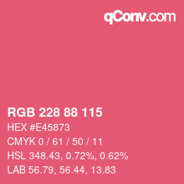 Código de color: RGB 228 88 115 | qconv.com