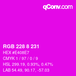 Color code: RGB 228 8 231 | qconv.com