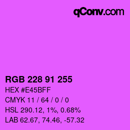 カラーコード: RGB 228 91 255 | qconv.com