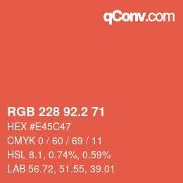 カラーコード: RGB 228 92.2 71 | qconv.com
