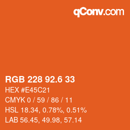 カラーコード: RGB 228 92.6 33 | qconv.com