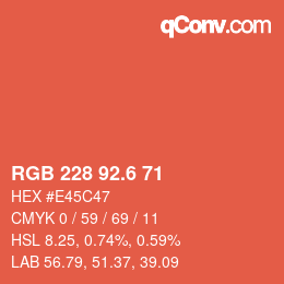 カラーコード: RGB 228 92.6 71 | qconv.com