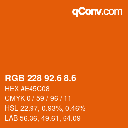 カラーコード: RGB 228 92.6 8.6 | qconv.com