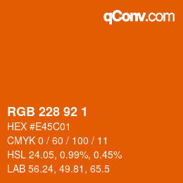 Color code: RGB 228 92 1 | qconv.com