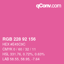 Color code: RGB 228 92 156 | qconv.com