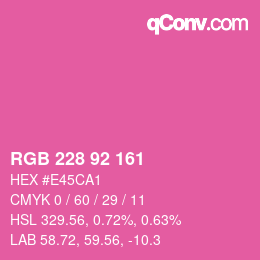 Color code: RGB 228 92 161 | qconv.com