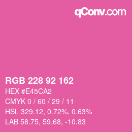 Color code: RGB 228 92 162 | qconv.com