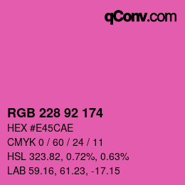 Color code: RGB 228 92 174 | qconv.com