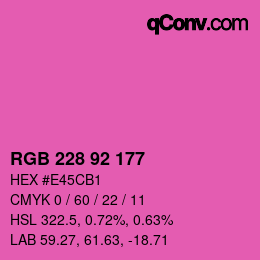 カラーコード: RGB 228 92 177 | qconv.com