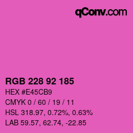 カラーコード: RGB 228 92 185 | qconv.com