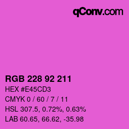 カラーコード: RGB 228 92 211 | qconv.com