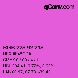 カラーコード: RGB 228 92 218 | qconv.com