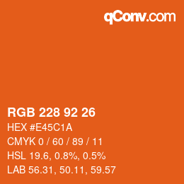 カラーコード: RGB 228 92 26 | qconv.com