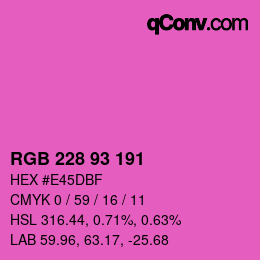 颜色代码: RGB 228 93 191 | qconv.com