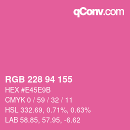 颜色代码: RGB 228 94 155 | qconv.com