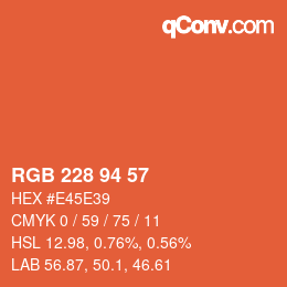 Código de color: RGB 228 94 57 | qconv.com