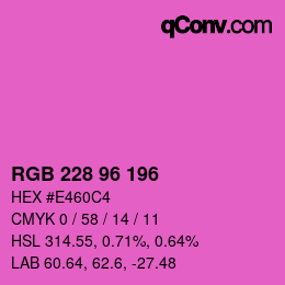 Color code: RGB 228 96 196 | qconv.com
