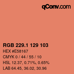カラーコード: RGB 229.1 129 103 | qconv.com