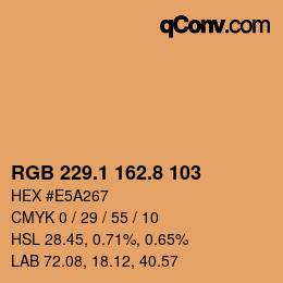 Código de color: RGB 229.1 162.8 103 | qconv.com