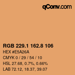 Color code: RGB 229.1 162.8 106 | qconv.com