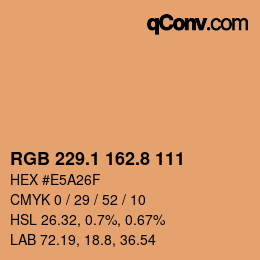Color code: RGB 229.1 162.8 111 | qconv.com