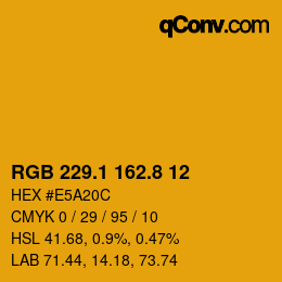 カラーコード: RGB 229.1 162.8 12 | qconv.com