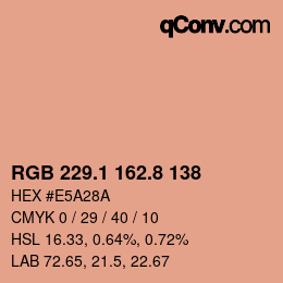 Color code: RGB 229.1 162.8 138 | qconv.com