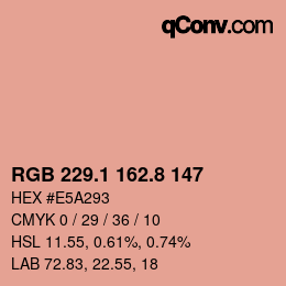Color code: RGB 229.1 162.8 147 | qconv.com