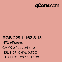 Color code: RGB 229.1 162.8 151 | qconv.com