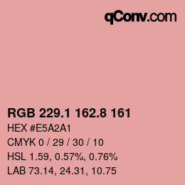 Color code: RGB 229.1 162.8 161 | qconv.com